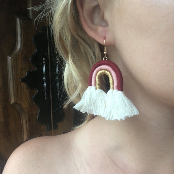 Kiara Macrame Rainbow Drop Earrings! - Picture 4 of 5